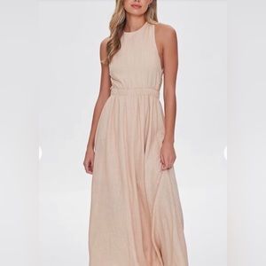 Forever 21 Linen Blend Maxi Dress w Cross Back Straps